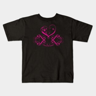 Valentines Heart Pink Kids T-Shirt